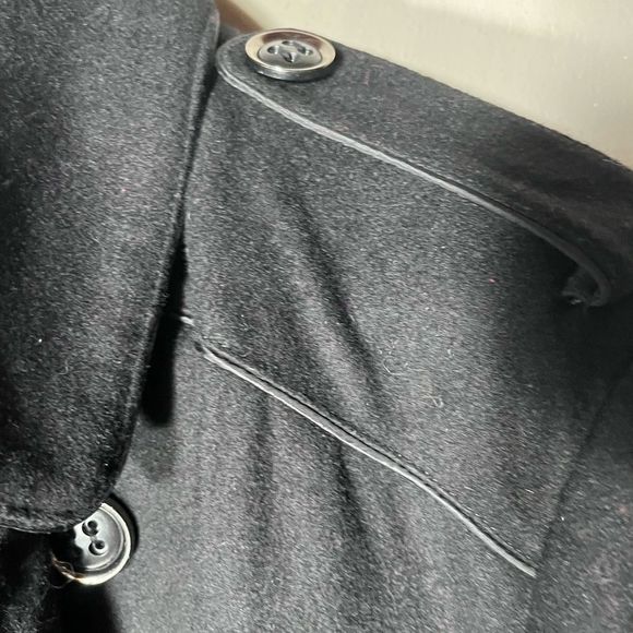 Long Peacoat Style sz 3X Giacca Gallery woman Black wool blend - Picture 7 of 10